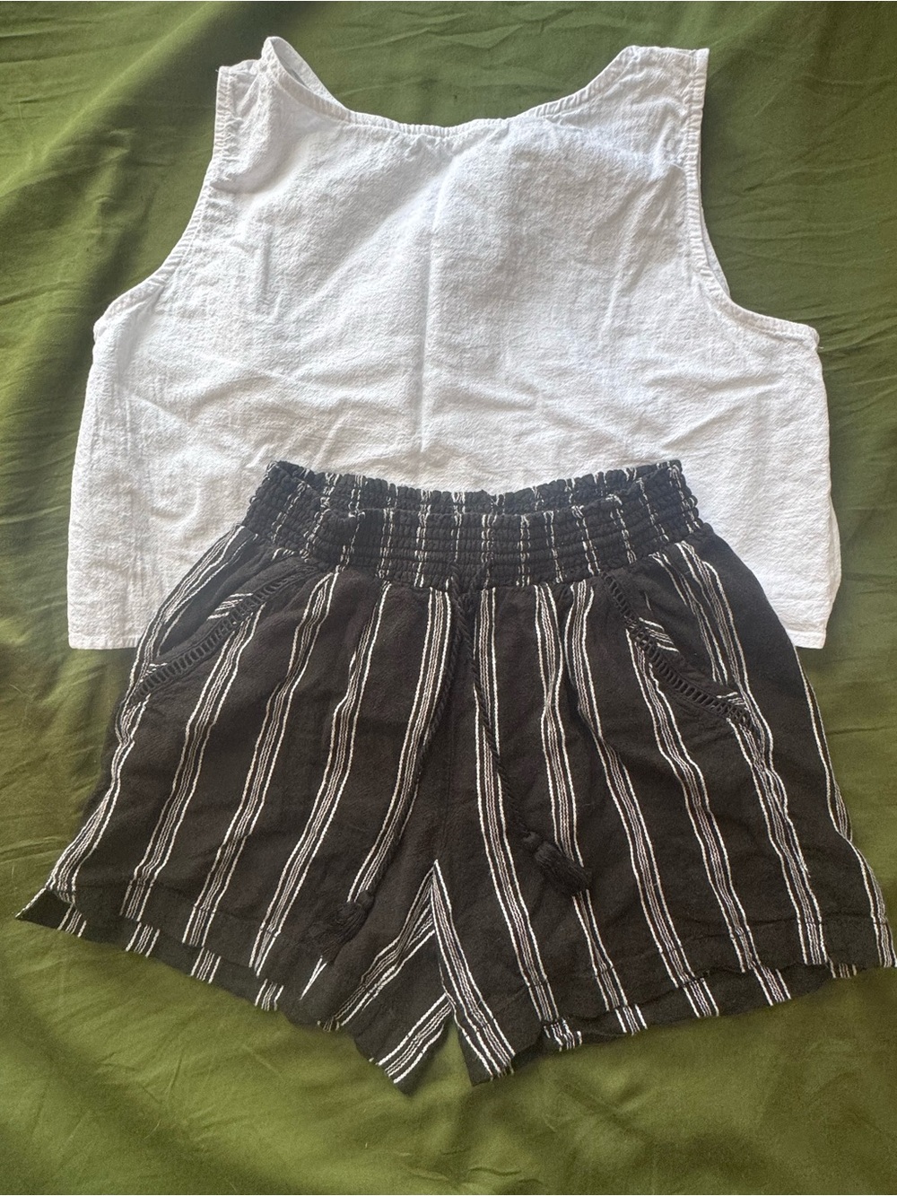 Black & White Striped Shorts